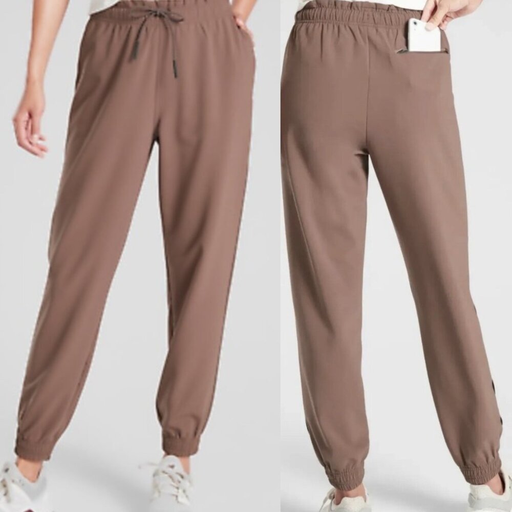 Athleta Metropolis Jogger Pants Mineral Brown Size 6 Athleisure